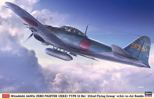 Hasegawa 1/32 Mitsubishi A6M5c Type 0 Model 52 Hei 252nd Flying Group w/A2A Bombs Plastic Model