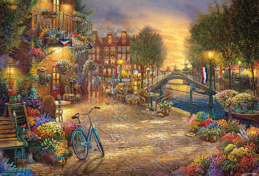Beverly Jigsaw Puzzle Thomas Kinkade Amsterdam Cafe (2000 S-Pieces)