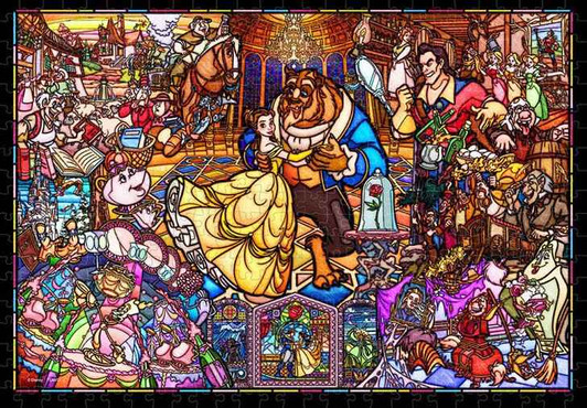 Tenyo Jigsaw Puzzle Disney Beauty and the Beast (Stained Art) (500 S-Pieces)