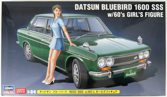 Hasegawa 1/24 Datsun Bluebird 1600 SSS w/60`s Girls Figure Plastic Model