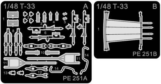 Pit-Road Etching Parts for T-33A Trainer Airplane Plastic Model Pit-Road Etching Parts for T-33A Trainer Airplane Plastic Model
