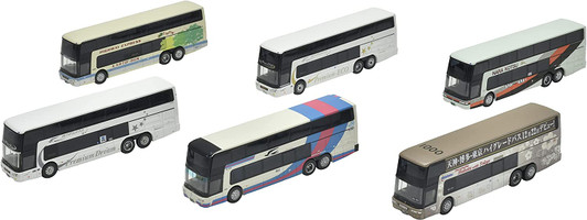 Tomytec The Bus Collection Mitsubishi Fuso Aero King Collection (6 Buses Randomly Packed) (N scale)