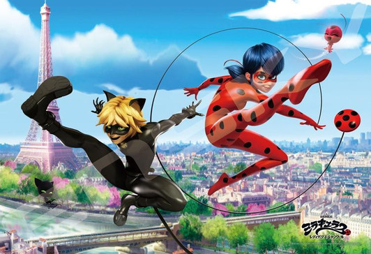 Ensky 300-1719 Jigsaw Puzzle Miraculous Ladybug Ladybug & Cat Noir are superheroes (300 Pieces)