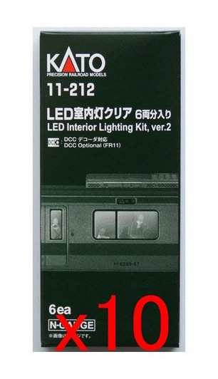 10x Kato 11-212 LED Interior Lighting Kit (Ver. 2) 6 pcs. (N scale) 10x Kato 11-212 LED Interior Lighting Kit (Ver. 2) 6 pcs. (N scale)
