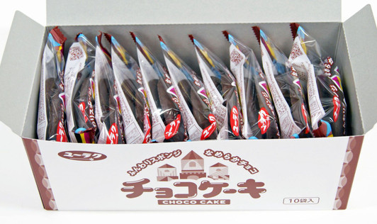 Dagashi Yuraku Choco Cake 1 Box (10 Pieces) Japanese Dagashi Snack