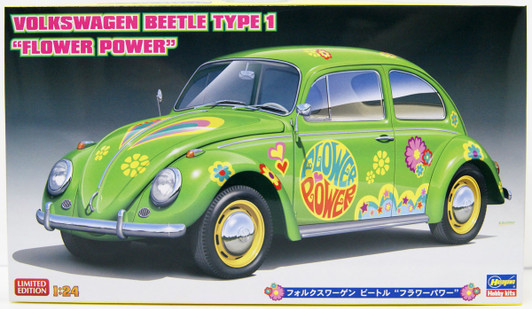 Hasegawa 1/24 Volkswagen Beetle `Flower Power` Plastic Model Hasegawa 1/24 Volkswagen Beetle `Flower Power` Plastic Model