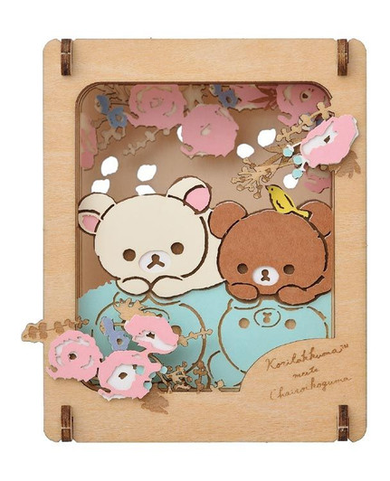 Ensky PT-W13 Paper Theater Wood Style Rilakkuma Korilakkuma meets Chairoikoguma