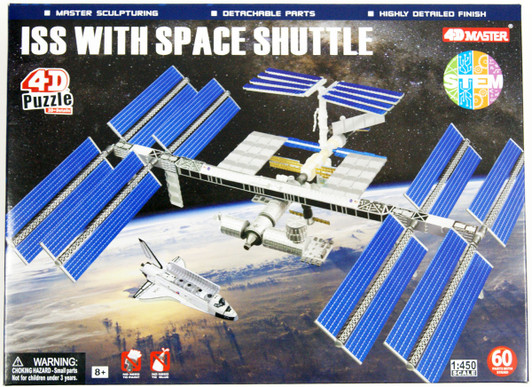 Aoshima 4D Puzzle 1/450 International Space Station and Space Shuttle Plastic Model