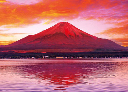 Beverly 66-164 Jigsaw Puzzle Red Mt.Fuji in the Early Summer Morning (600 Pieces)