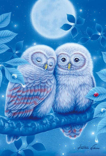 Epoch 79-387s Jigsaw Puzzle Owls Together in the Night (300 Pieces)