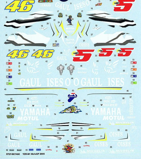 Studio27 1/12 Yamaha YZR-M1 Moto GP 2005 Decal