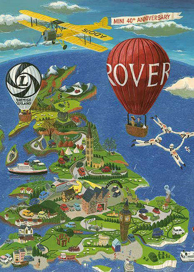 Appleone 500-285 Jigsaw Puzzle British Road Map by Yasuo Okuma (500 Pieces)