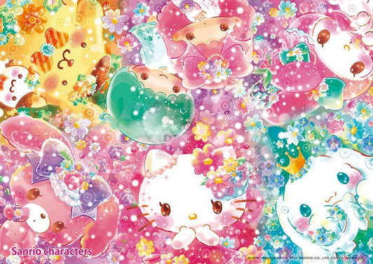 Beverly 108-842 Jigsaw Puzzle Hello Kitty Sanrio Characters Surrounded by Flowers (108 Pieces)