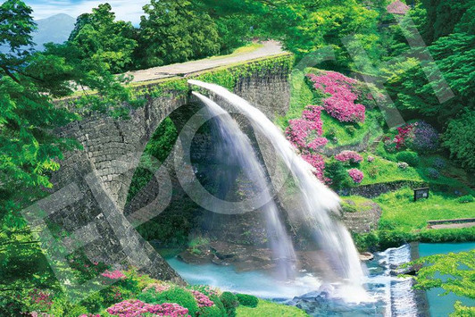 Epoch 09-015s Jigsaw Puzzle Greenery of Tsujun Bridge in Kumamoto (1000 Pieces)
