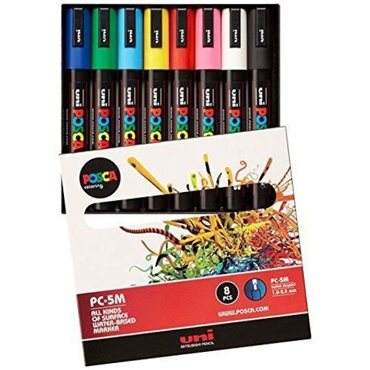 Mitsubishi Pencil uni POSCA Medium round core 8 color set