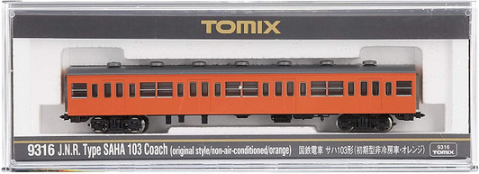 Tomix 9316 JNR Type Passenger Car SAHA 103 (Original type/ Non-Air-Conditioned/ Orange) (N scale)
