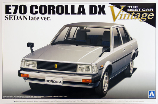 Aoshima 22283 E70 Toyota Corolla DX Sedan Late Version 1/24 Scale Kit
