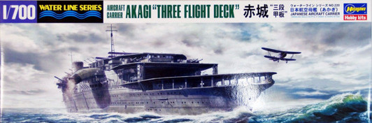 Hasegawa Waterline 1/700 Japanese Aircraft Carrier Akagi 'Three Flight Deck' Plastic Model
