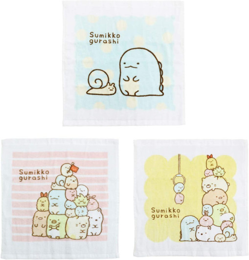 Marushin Sumikko Gurashi Hand Towel Set (3pcs) 'Sumikko Set'