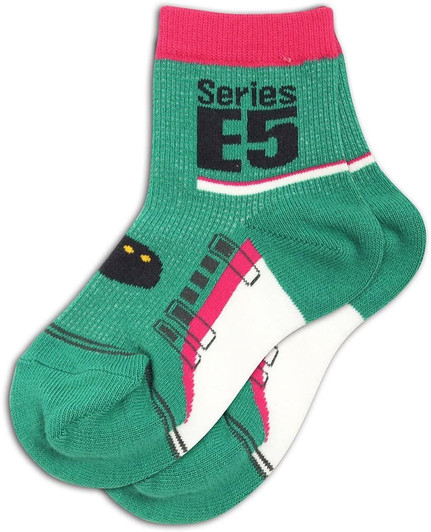 Railway Socks for Kids (Tetsushita Long) Series E5 Hayabusa (Size 15-21cm) Mesh Type