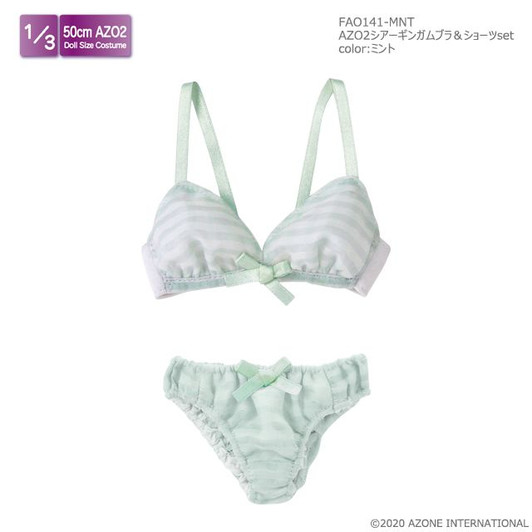 Azone FAO141-MNT 1/3 Azo2 Sheer Gingham Bra & Panty Set (Mint)