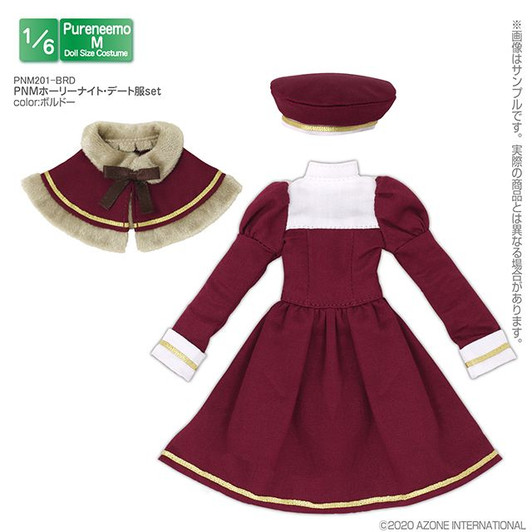 Azone PNM201-BRD 1/6 Pure Neemo M Holy Night Date Clothes Set (Burgundy)