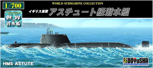 Doyusha 1/700 World Submarines No.22 Royal British Navy Astute Class Submarine Plastic Model