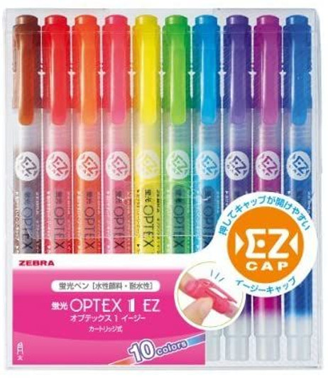 Zebra Optex 1 EX Highlighter Pen 10 Color Set Zebra Optex 1 EX Highlighter Pen 10 Color Set