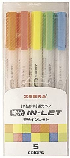Zebra In-Let Highlighter Pen 5 Color Set Zebra In-Let Highlighter Pen 5 Color Set