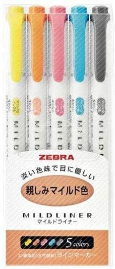 Zebra Mild Liner Familiarity Mild 5 Color Set