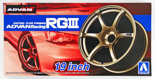 Aoshima Tuned Parts 1/24 Advan Racing RG3 19inch Tire & Wheel Set
