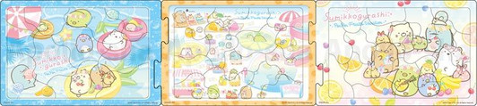 Apollo-sha 24-162 Jigsaw Puzzle Summer Fruits Vacation with Sumikko Gurashi Panorama Puzzle (10+15+20 Pieces)