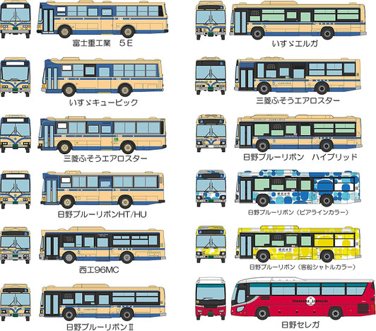 Tomytec The Bus Collection Yokohama Municipal 100th Anniversary Special (12 Buses Randomly Packed) (N scale)
