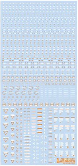 HiQparts 1/100 RB02 Caution Mark Decal White and Orange