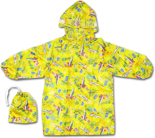 Train Coat (Raincoat) For Kids Shinkansen Yellow