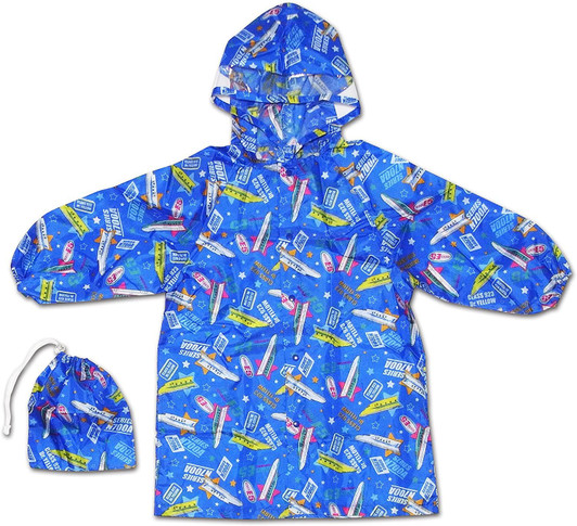 Train Coat (Raincoat) For Kids Shinkansen Blue