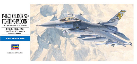 Hasegawa 1/72 F-16CJ (Block 50) Fighting Falcon (U.S. Air Force Tactical Figher) Plastic Model