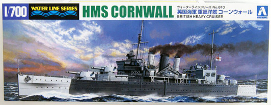 Aoshima Waterline 1/700 Royal Navy Heavy Cruiser HMS Cornwall Plastic Model