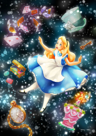 Tenyo DSG-266-971 Jigsaw Puzzle Disney Alice in Wonderland Glitter Dazzling Dream (Stained Art) (266 S-Pieces)