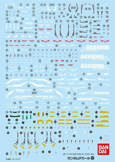 Bandai Gundam Decal RG For MSZ-006 Zeta Gundam