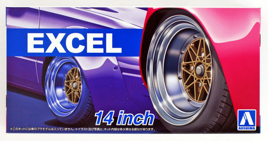 Aoshima Tuned Parts 1/24 Excel 14inch Tire & Wheel Set