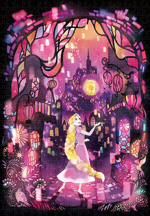 Tenyo DSG500-626 Jigsaw Puzzle Disney Tangled Light in the Night Sky (Stained Art) (500 S-Pieces)