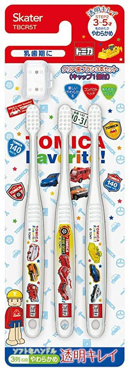 Skater Clear Soft Toothbrush Set (3 pcs) For Kindergarten Kids Tomica