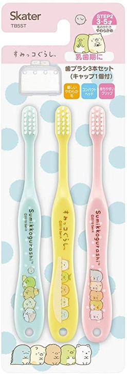 Skater Soft Toothbrush Set (3 pcs) For Kindergarten Kids Sumikko Gurashi