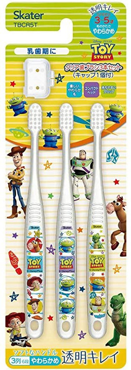 Skater Clear Soft Toothbrush Set (3 pcs) For Kindergarten Kids Toy Story