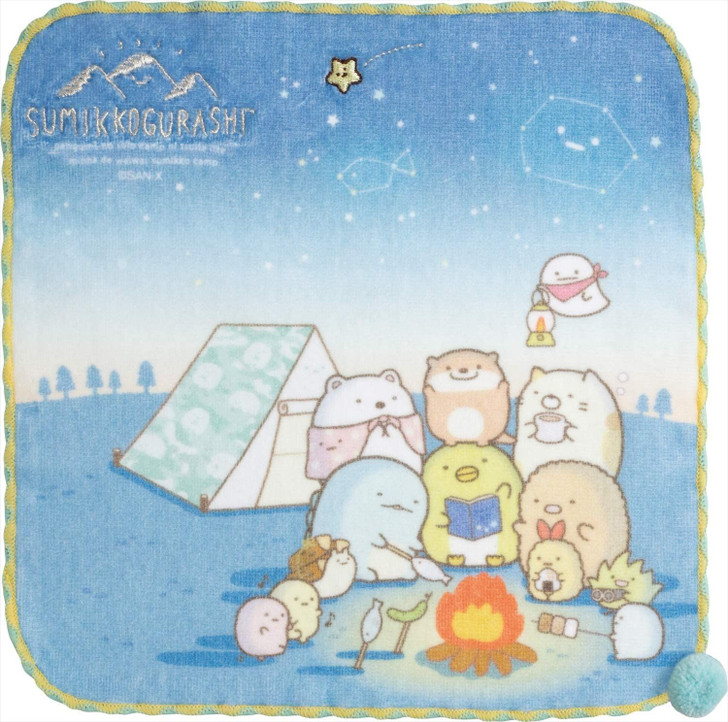 San-x Sumikko Gurashi Mini Towel Sumikko Camp With Kawauso