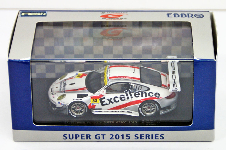 Ebbro 45298 Excellence Porsche SUPER GT300 2015 No.33 Resin White 1/43 Scale (4526175452988)