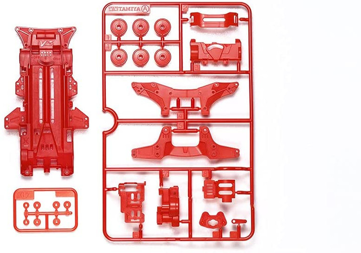 Tamiya Mini 4WD VZ Color Chassis Set (Red)