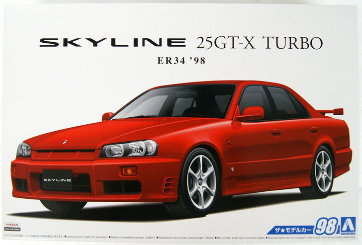 Aoshima The Model Car 1/24 Nissan ER34 Skyline 25GT-X Turbo '98 Plastic Model