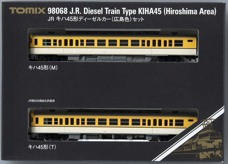 Tomix 98068 JR Type KIHA 45 Diesel Car (Hiroshima Color) 2 Cars Set (N scale)